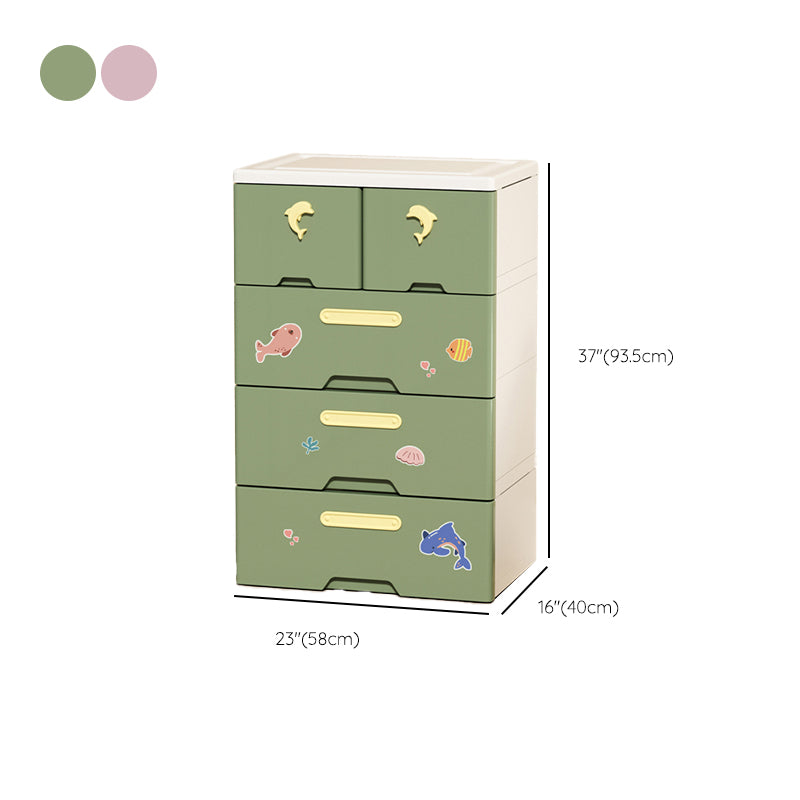 Contemporary Plastic Wardrobe Armoire Multi-Storage Wardrobe with Drawers