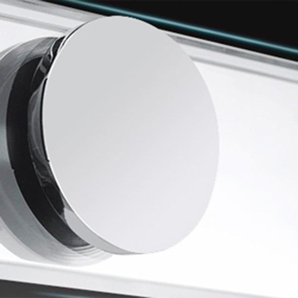 Silver Framed Shower Doors Double Sliding Clear Shower Bath Door