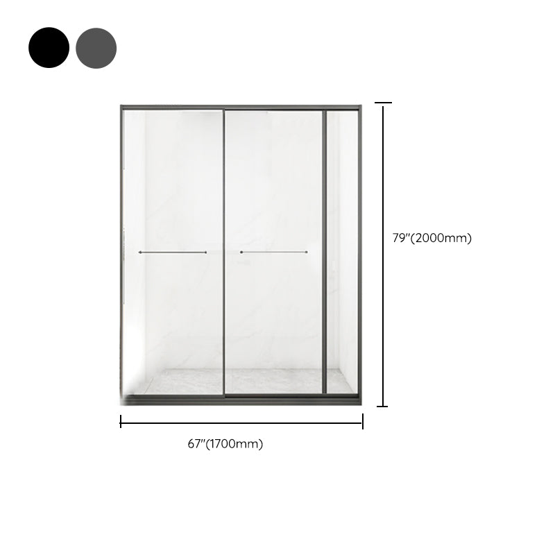 Transparent Tempered Shower Bath Door Double Sliding Framed Shower Doors