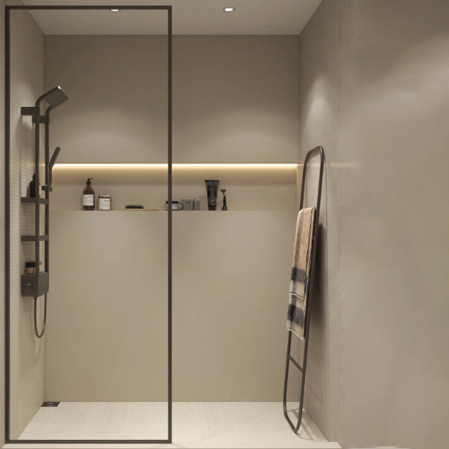 Black Full Frame Fixed Shower Screen Half Partition Shower Door