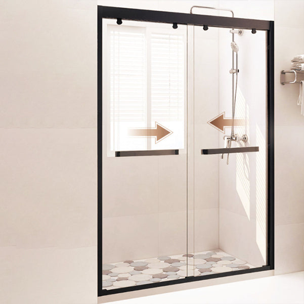Semi Frameless Double Sliding Shower Door Tempered Glass Shower Screen