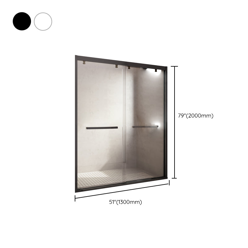 Semi Frameless Double Sliding Shower Door Tempered Glass Shower Screen