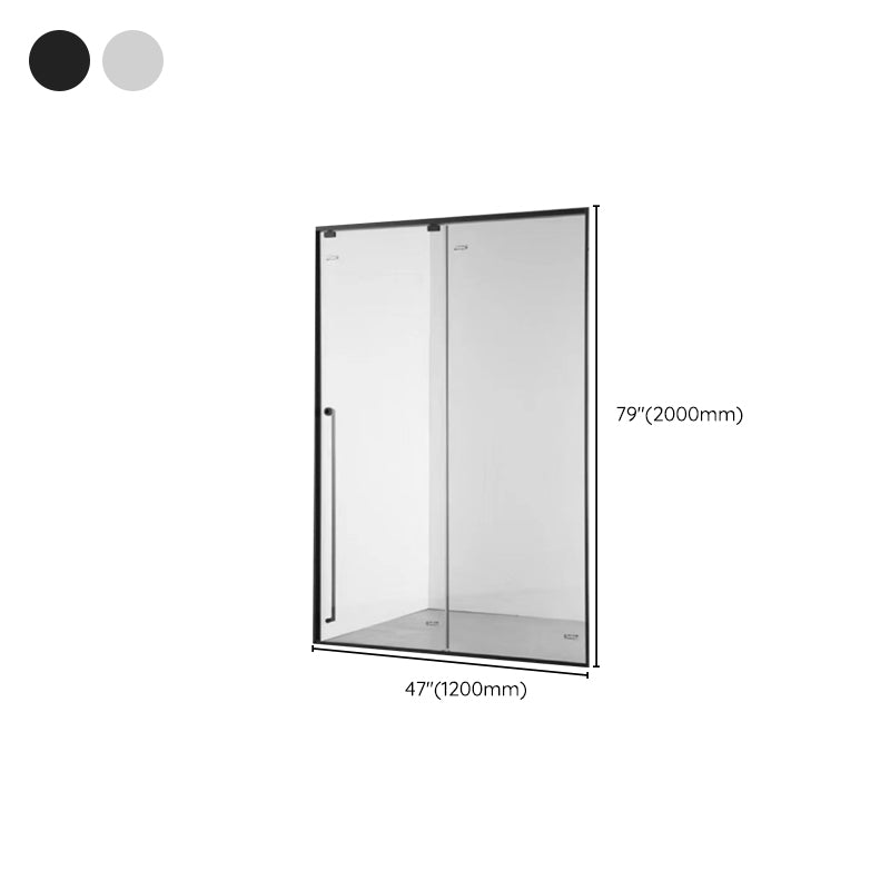 Narrow Full Frame Single Sliding Shower Door Tempered Glass Shower Door