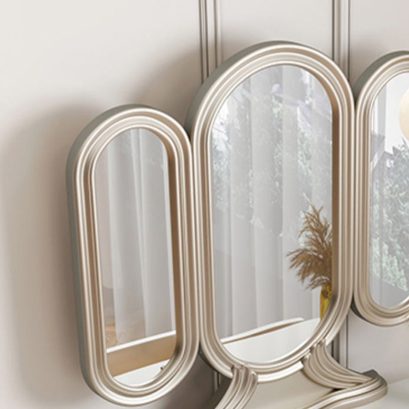 Victorian Storage Makeup Vanity Desk Bedroom Dressing Table Stool Set with 3 Drawers