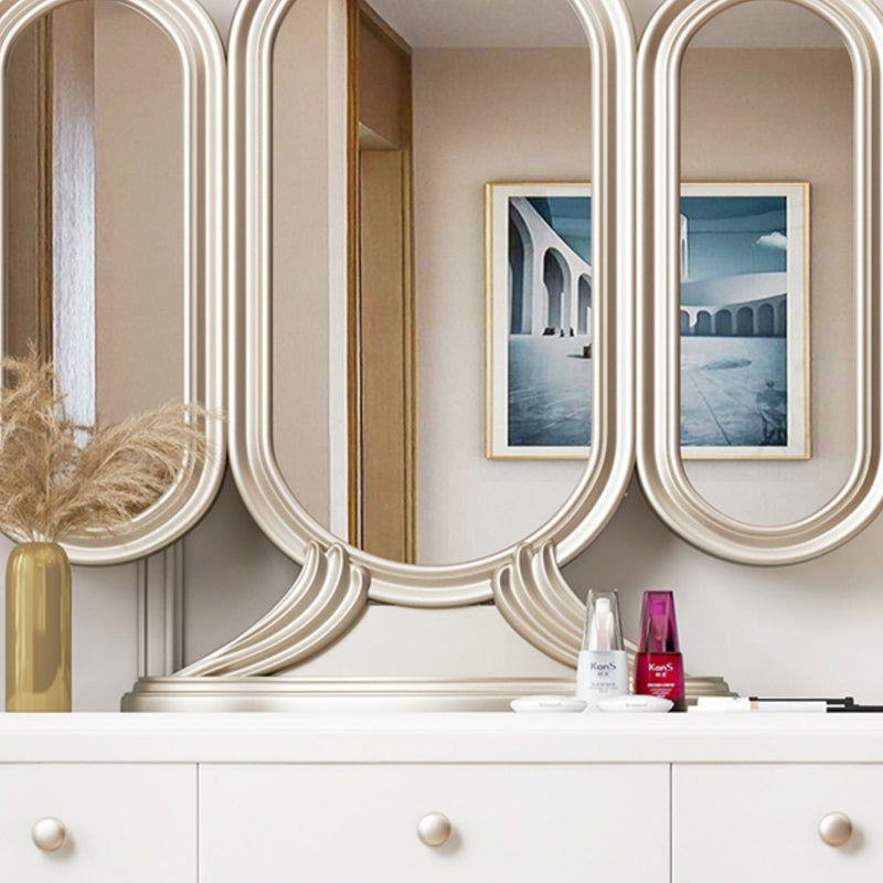 Victorian Storage Makeup Vanity Desk Bedroom Dressing Table Stool Set with 3 Drawers