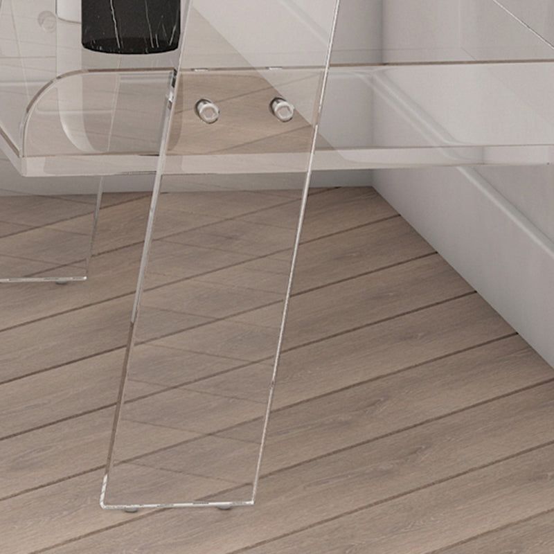 Contemporary Open Back Bookshelf Ladder Acrylic Bookcase with Shelves