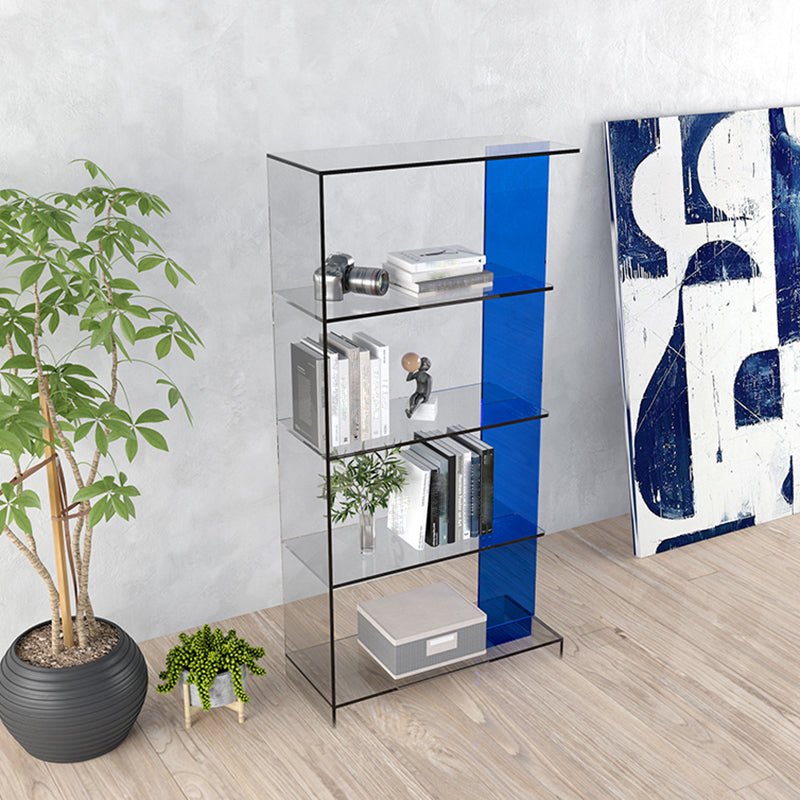 Contemporary Open Back Vertical Bookshelf Geometric Acrylic Bookshelf
