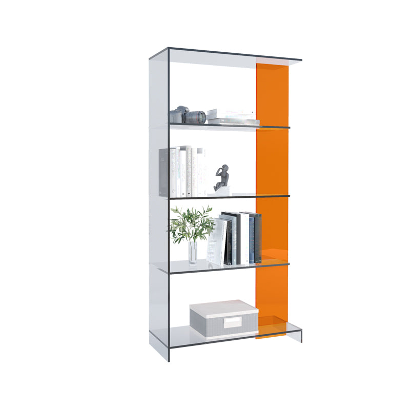 Contemporary Open Back Vertical Bookshelf Geometric Acrylic Bookshelf