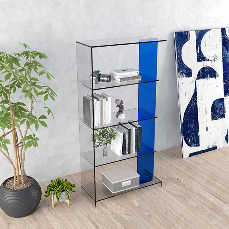Contemporary Open Back Vertical Bookshelf Geometric Acrylic Bookshelf