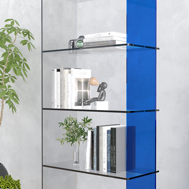 Contemporary Open Back Vertical Bookshelf Geometric Acrylic Bookshelf
