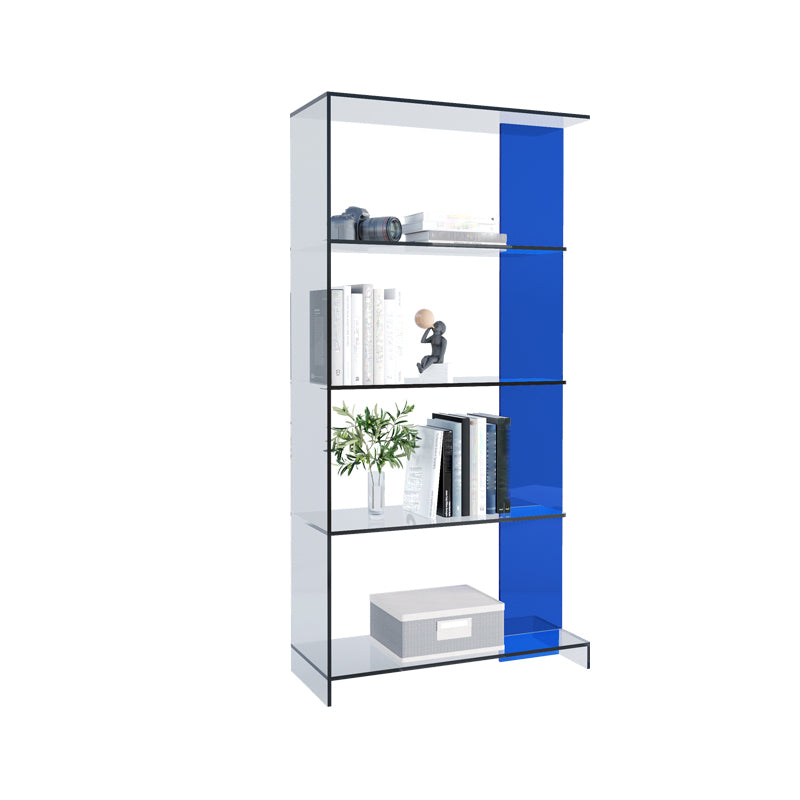 Contemporary Open Back Vertical Bookshelf Geometric Acrylic Bookshelf