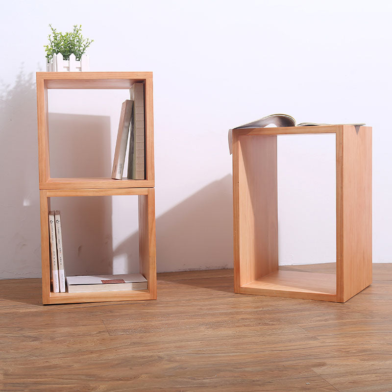Open Back Cube Bookshelf Contemporary Wood Bookcase for Home