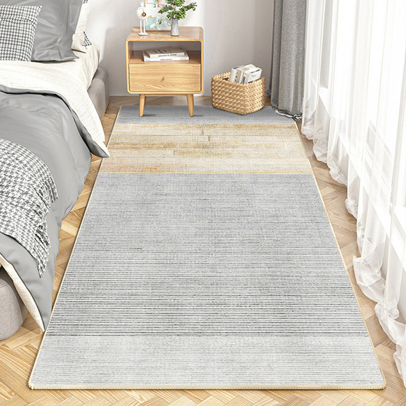 Modern Line Rug Beige Polyester Indoor Rug Washable Rug for Home Decor