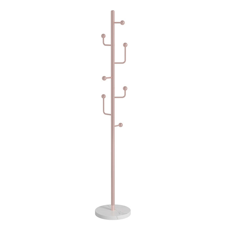 Metal Entry Hall Tree Marble Base Coat Hanger with 7 Hooks , 70.86" H