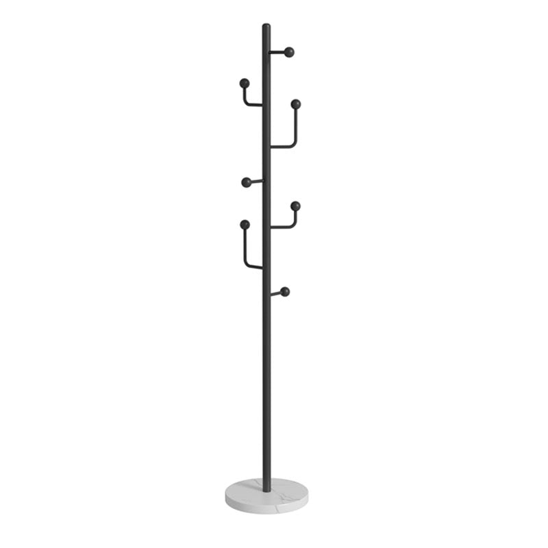 Metal Entry Hall Tree Marble Base Coat Hanger with 7 Hooks , 70.86" H