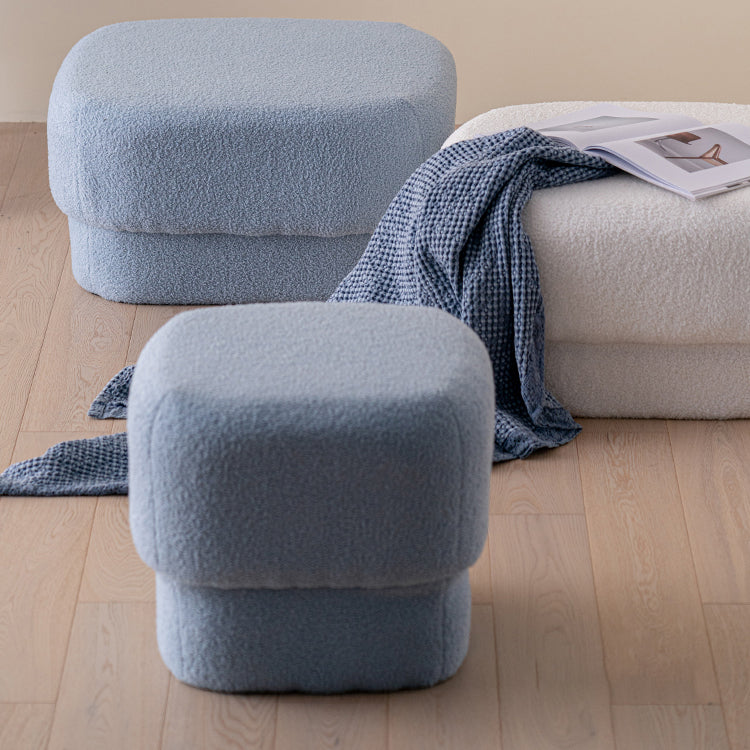 Flannel Standard Stool Modern Style Simple Household Square Footstool