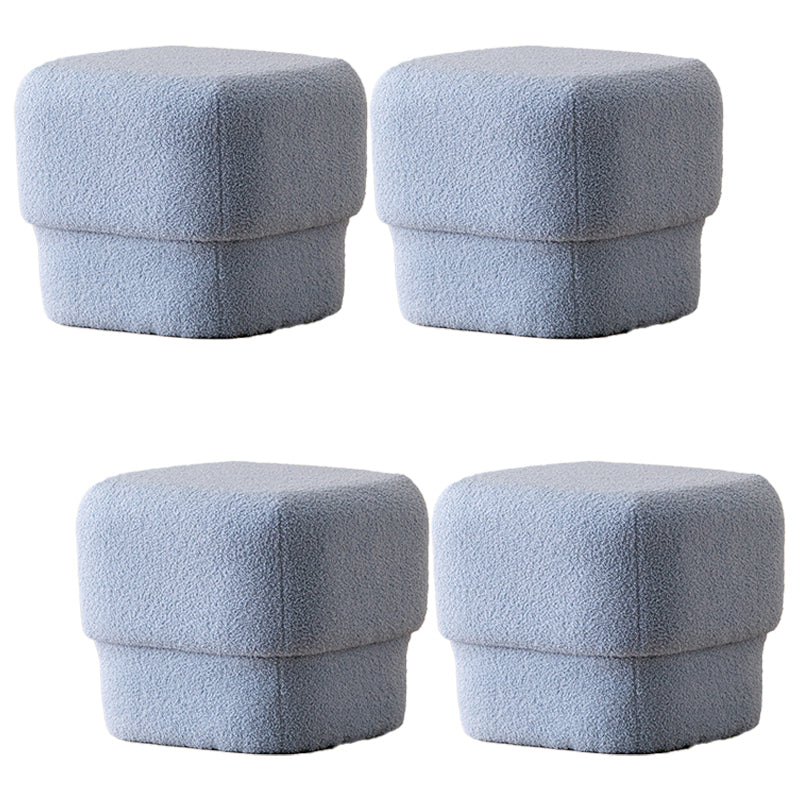 Flannel Standard Stool Modern Style Simple Household Square Footstool