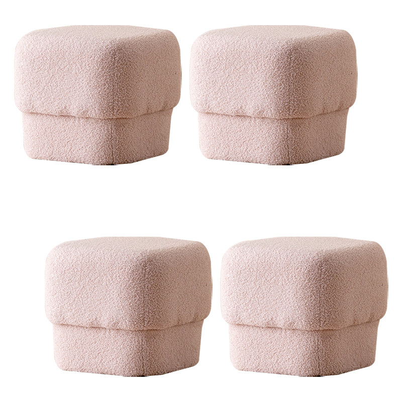 Flannel Standard Stool Modern Style Simple Household Square Footstool