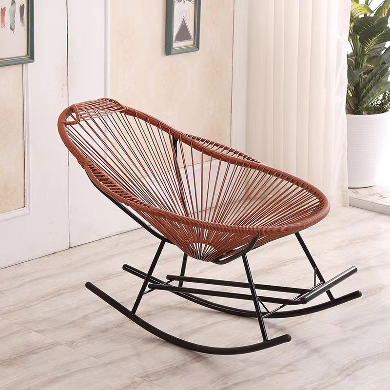 Modern Indoor Rattan Rocking Chair Single Rocking Chair for Living Room and Bedroom