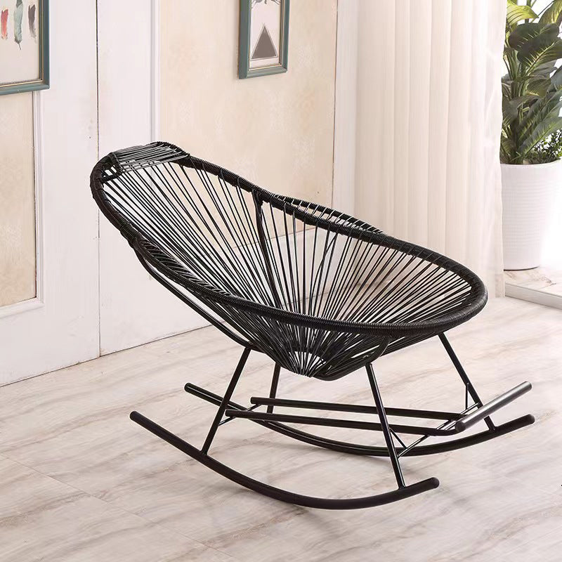 Modern Indoor Rattan Rocking Chair Single Rocking Chair for Living Room and Bedroom