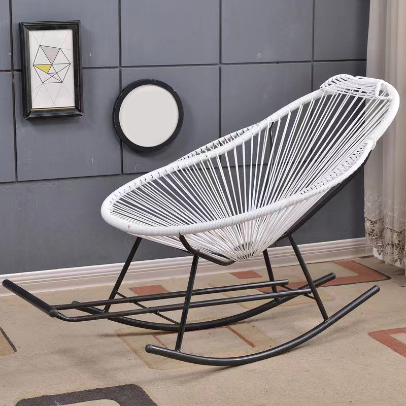 Modern Indoor Rattan Rocking Chair Single Rocking Chair for Living Room and Bedroom
