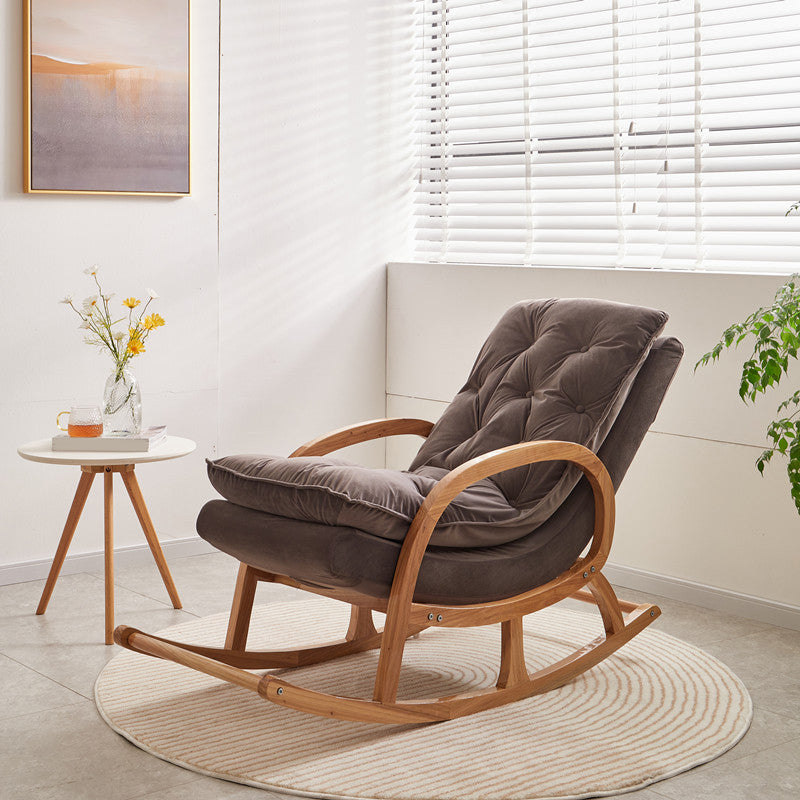 Modern Style Wooden Rocking Chair Lounge Leisure Chaise Chair for Indoor
