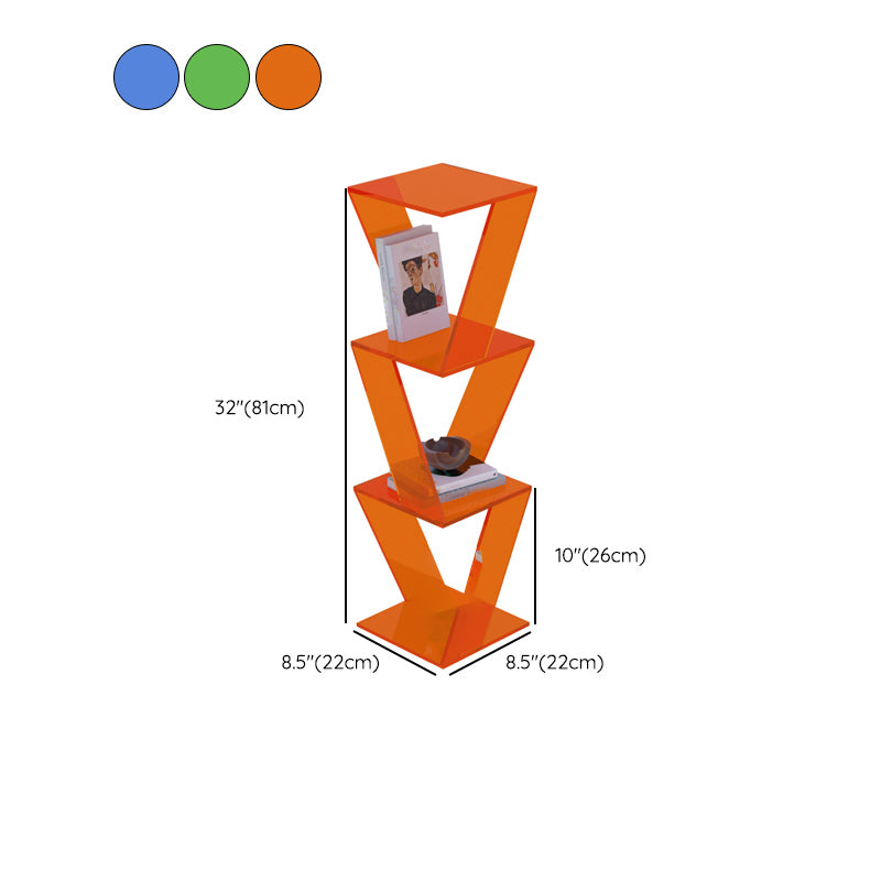 Contemporary Closed Back Vertical Bookshelf Acrylic Bookcase for Home Office