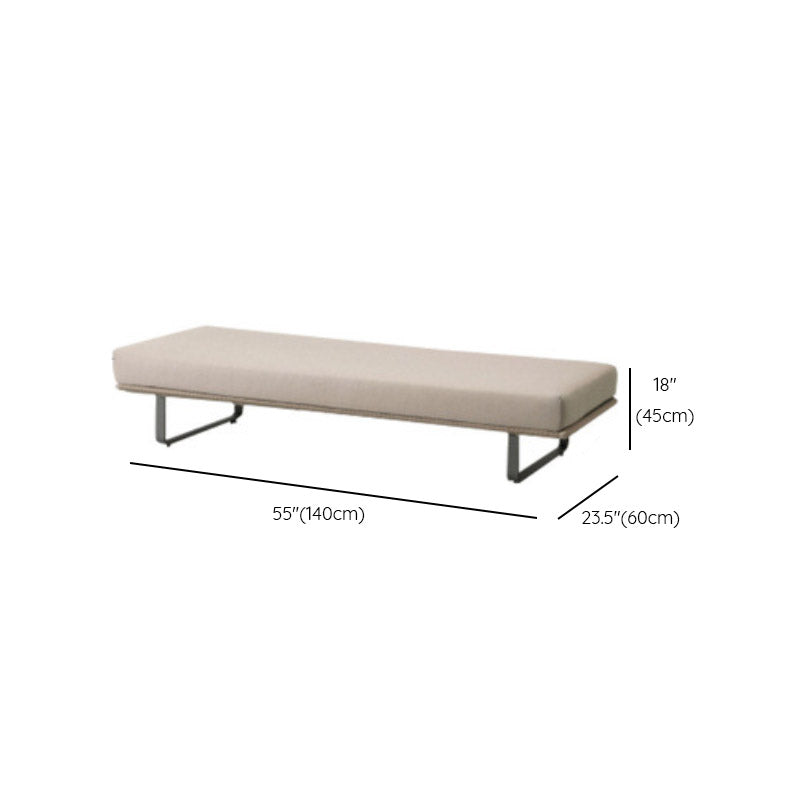 Tropical Rattan Accent Patio Sofa Metal Frame Brown Outdoor Patio Sofa with Cushion