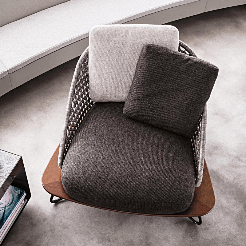 Tropical Outdoor Patio Sofa Wicker/Rattan Gray Fabric Water Resistant