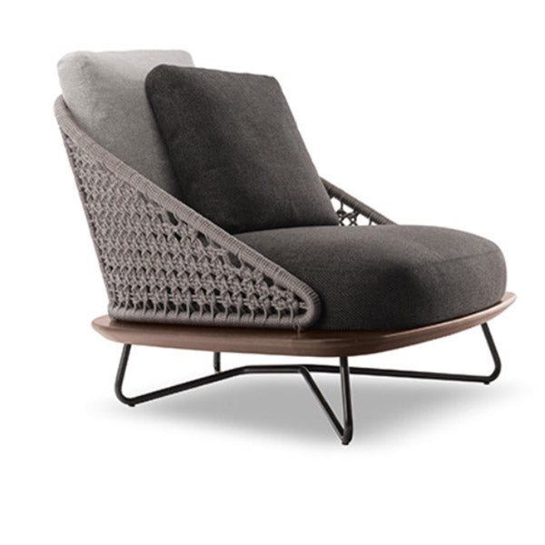 Tropical Outdoor Patio Sofa Wicker/Rattan Gray Fabric Water Resistant