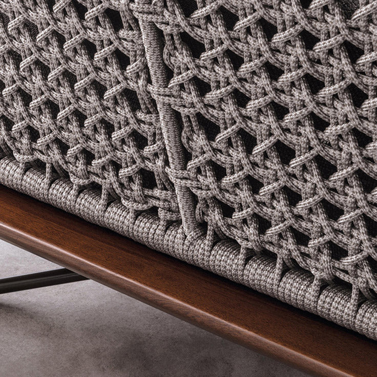 Tropical Outdoor Patio Sofa Wicker/Rattan Gray Fabric Water Resistant