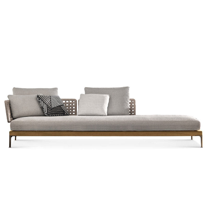 Modern Outdoor Patio Sofa Solid Wood Patio Sofa with Cushions