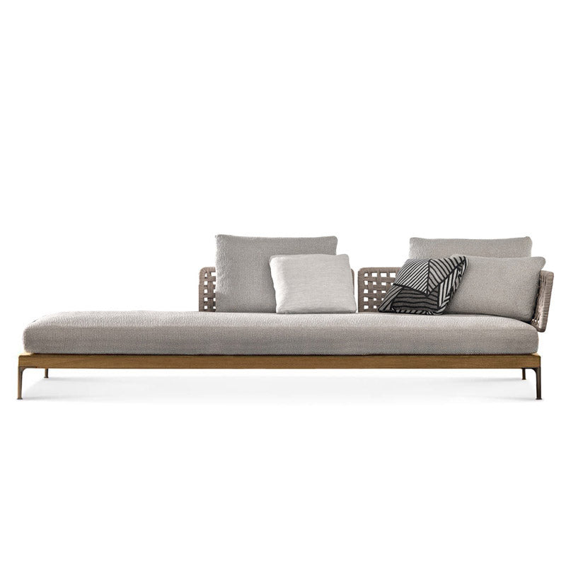 Modern Outdoor Patio Sofa Solid Wood Patio Sofa with Cushions
