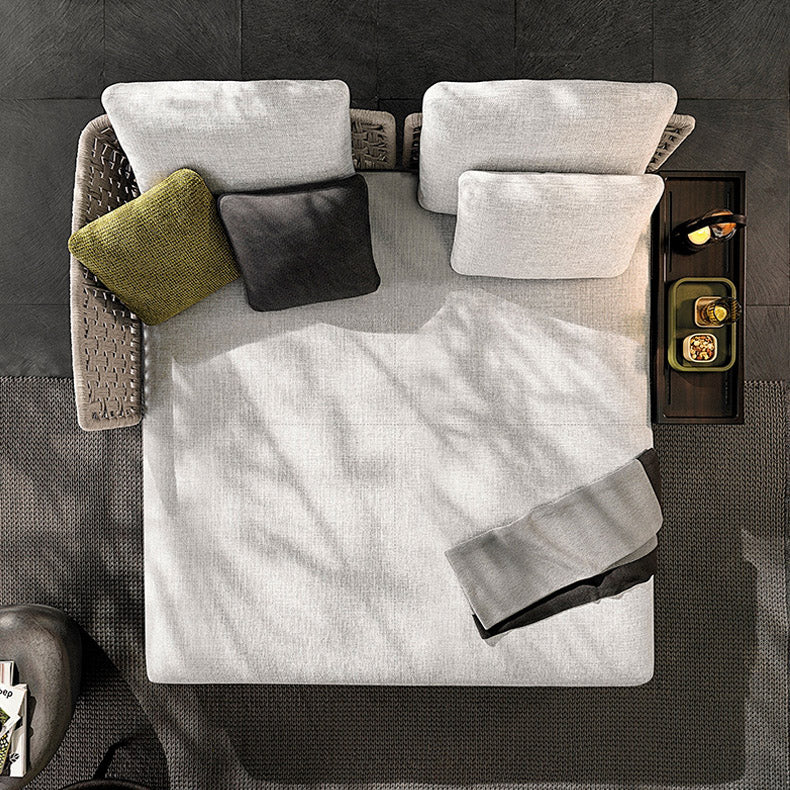 Modern Outdoor Patio Sofa Solid Wood Patio Sofa with Cushions