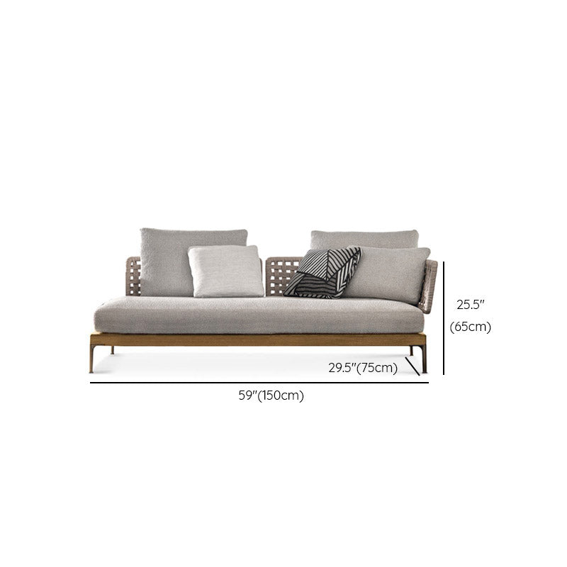 Modern Outdoor Patio Sofa Solid Wood Patio Sofa with Cushions