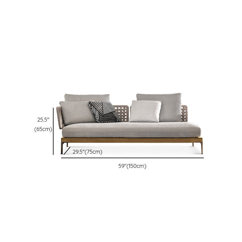 Modern Outdoor Patio Sofa Solid Wood Patio Sofa with Cushions