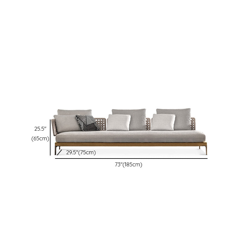 Modern Outdoor Patio Sofa Solid Wood Patio Sofa with Cushions
