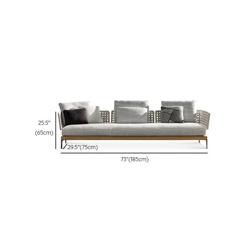 Modern Outdoor Patio Sofa Solid Wood Patio Sofa with Cushions