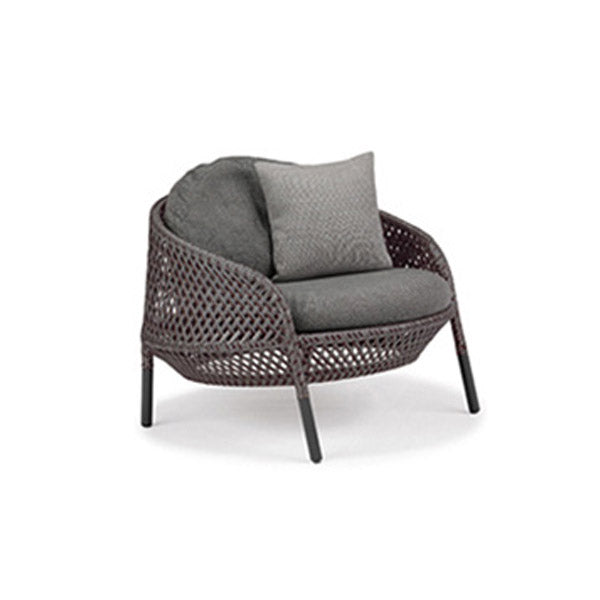 Gray Cushion Patio Sofa Tropical Metal Frame Outdoor Patio Sofa with Pillows