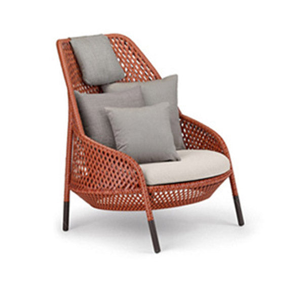 Gray Cushion Patio Sofa Tropical Metal Frame Outdoor Patio Sofa with Pillows