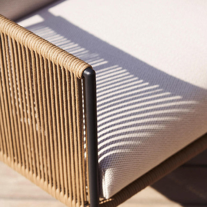 No Distressing Patio Sofa Industrial Metal Outdoor Patio Sofa with Cushions