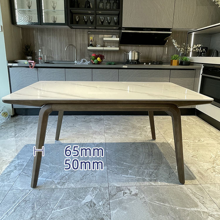 Ash Wood Frame Dinette Table Modern Rectangle Dining Table for Home