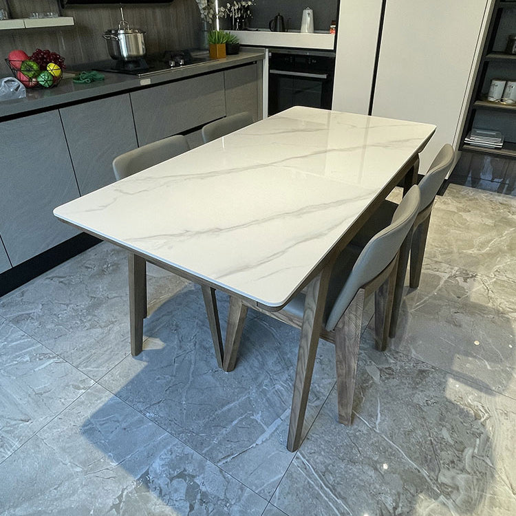 Ash Wood Frame Dinette Table Modern Rectangle Dining Table for Home