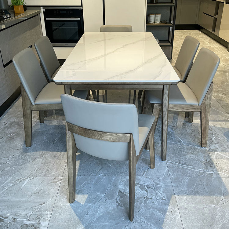 Ash Wood Frame Dinette Table Modern Rectangle Dining Table for Home