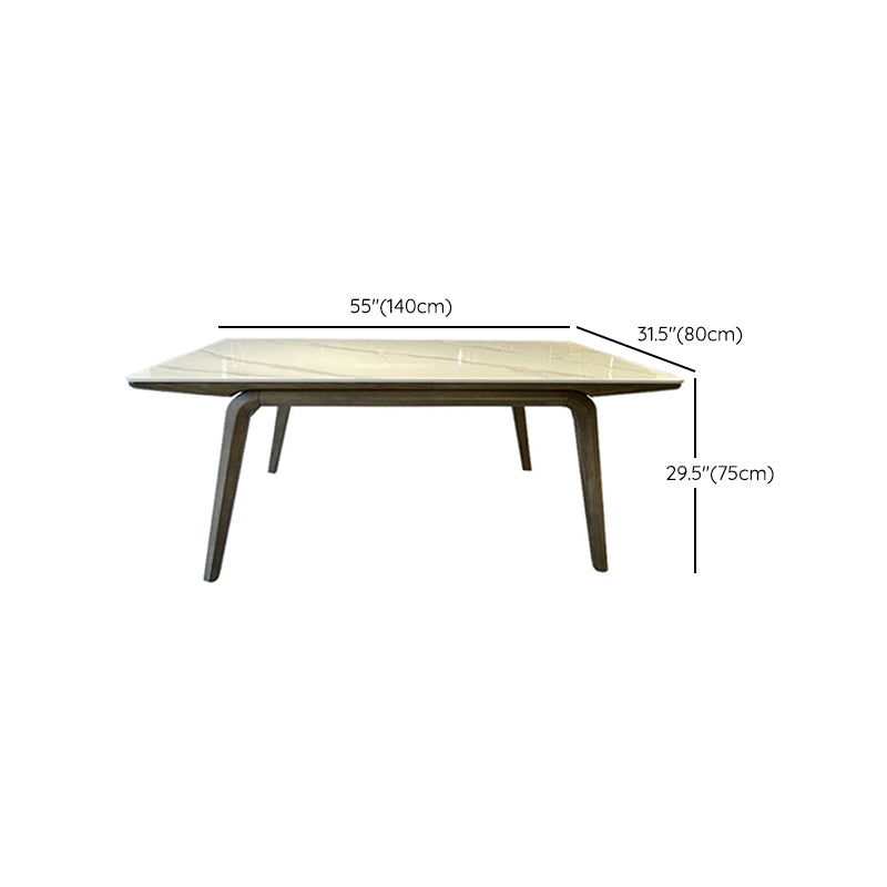 Ash Wood Frame Dinette Table Modern Rectangle Dining Table for Home