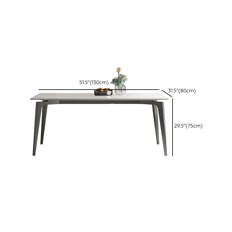 Stainless Steel Frame Dinette Table Stone Top Rectangle Dining Table