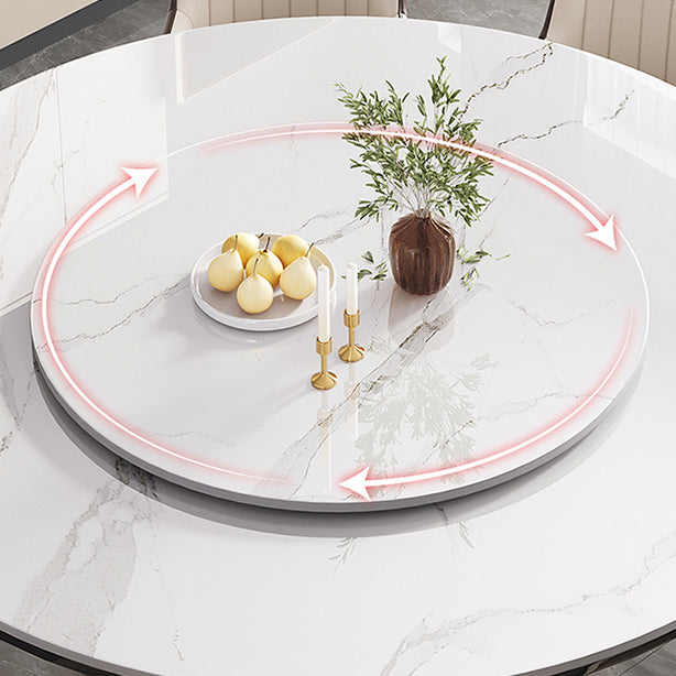 Modern Round Dining Table Sintered Stone Dinner Table for Dining Room