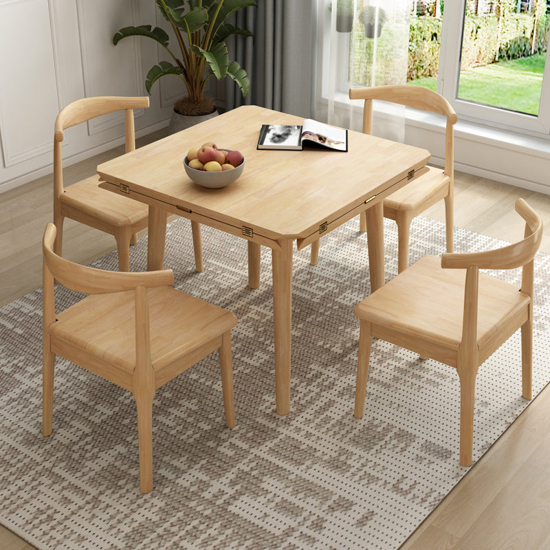 Rubberwood Dining Table Drop-Leaf Dinner Table for Dining Room