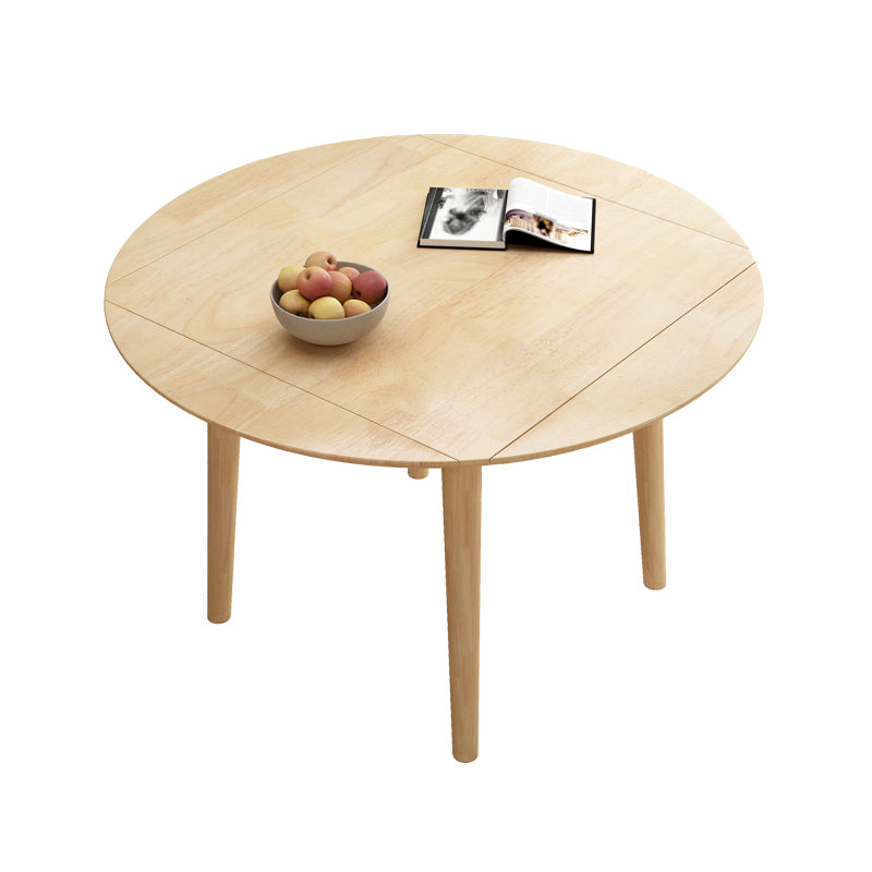 Rubberwood Dining Table Drop-Leaf Dinner Table for Dining Room