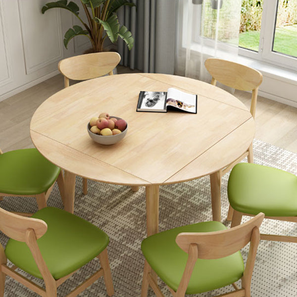 Rubberwood Dining Table Drop-Leaf Dinner Table for Dining Room
